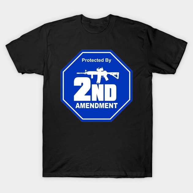 Protected by 2nd Amendment T-Shirt by  The best hard hat stickers 